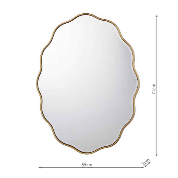 (image for) Laura Ashley Medora Oval Mirror Matt Gold 71 X 55cm